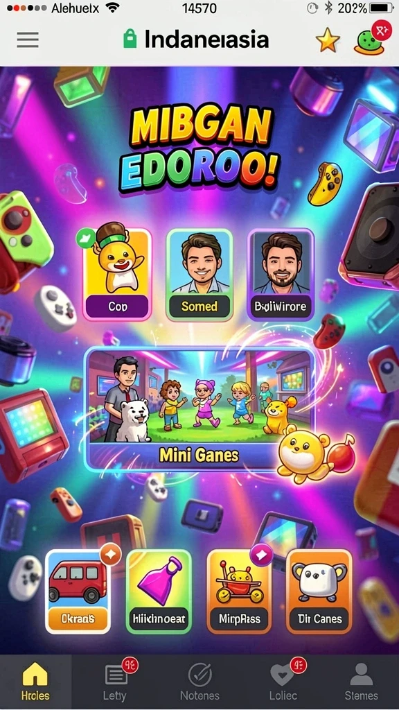 neoparty - Berbagai mini-games seru yang bisa dimainkan.