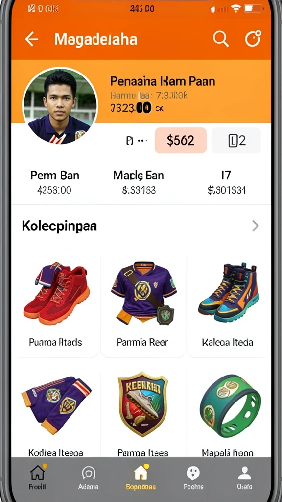 vv62 - Tangkapan layar menampilkan berbagai item yang bisa didapatkan.